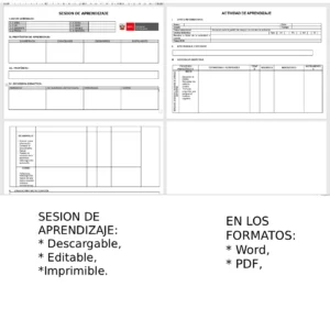 Plantilla digital de sesión de aprendizaje MINEDU editable A4